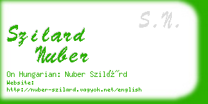 szilard nuber business card